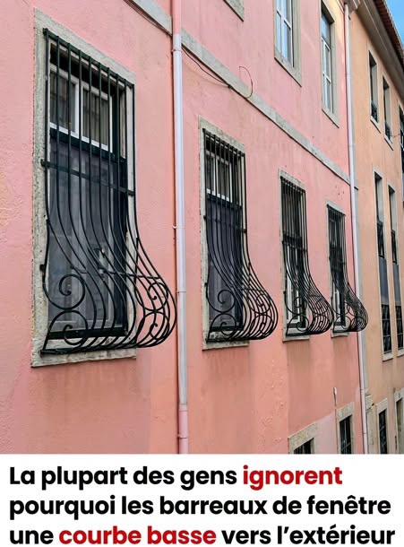 Peu de personnes connaissent la véritable raison pour laquelle certains barreaux de fenêtre sont courbés vers le bas et vers l’extérieur.