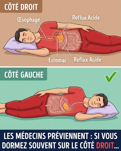 Si vous dormez toujours sur le côté droit, vous devriez avoir... Voir plus 👇👇👇