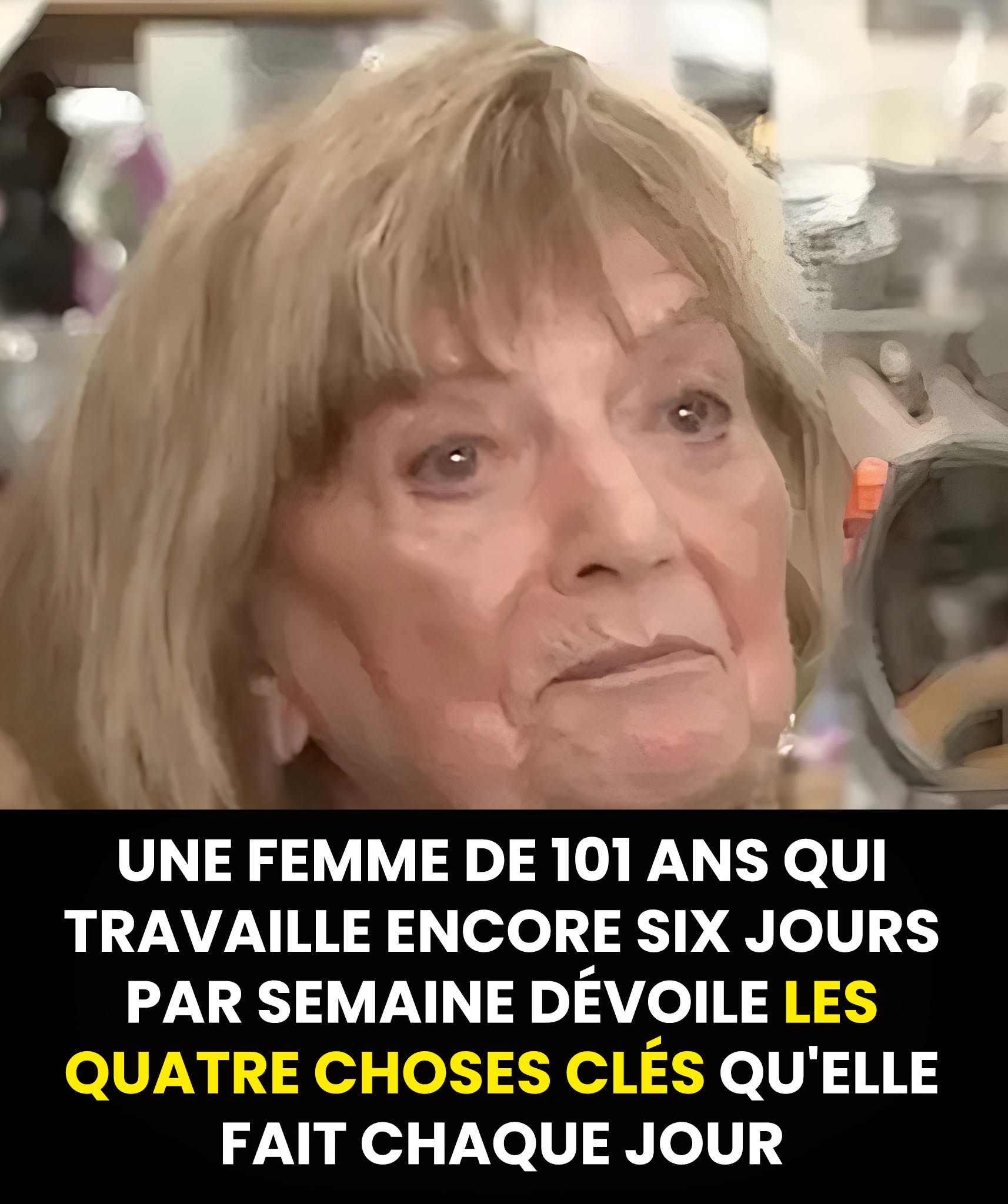 Voici Ann, une femme de 101 ans qui travaille encore six jours par semaine.  Après avoir quitté l’école, elle a commencé à travailler pour aider à gérer l’entreprise familiale. Aujourd’hui, des décennies plus tard, elle ne montre aucun signe de ralentissement. Voici les quatre principales choses qu’elle fait chaque jour.