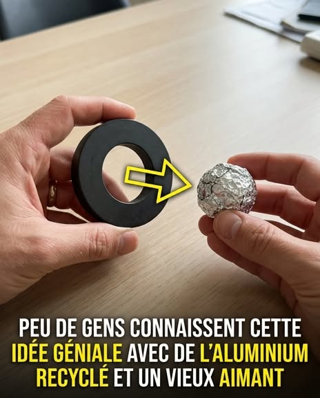 Un simple morceau de papier aluminium recyclé et un vieux aimant surprennent des milliers de personnes par l’effet curieux qui se produit lorsqu’on les combine. Bien que cela ressemble à une astuce ordinaire, beaucoup affirment que le résultat est inattendu et utile pour de petites tâches domestiques. Une idée simple, économique et facile à tester, qui attire l’attention en raison de son fonctionnement étrange.