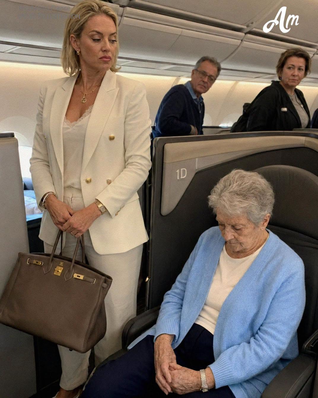 Une femme en première classe a dit à une passagère âgée de « retourner à sa place » — Vingt minutes plus tard, le commandant de bord l'a appelée.  Je m'appelle Emily. J'ai 38 ans. Je prenais l'avion de Chicago à Seattle pour le travail.  J'avais été surclassée en première classe pour la première fois de ma vie et je cherchais encore où poser mon bagage cabine quand j'ai remarqué une femme âgée qui avançait lentement dans l'allée.  Elle semblait avoir près de soixante-dix ans.… En voir plus