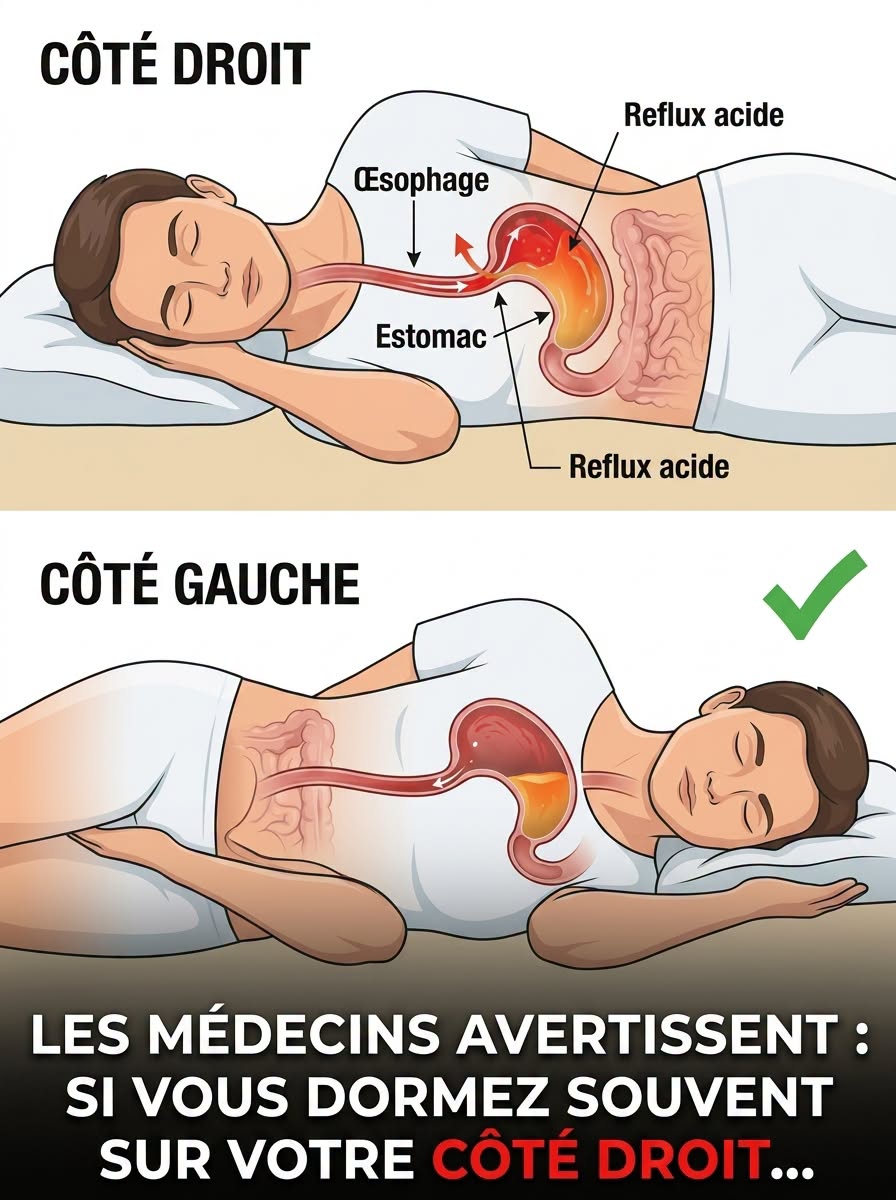 Notez que si vous dormez toujours sur le côté droit, vous devriez... Voir plus