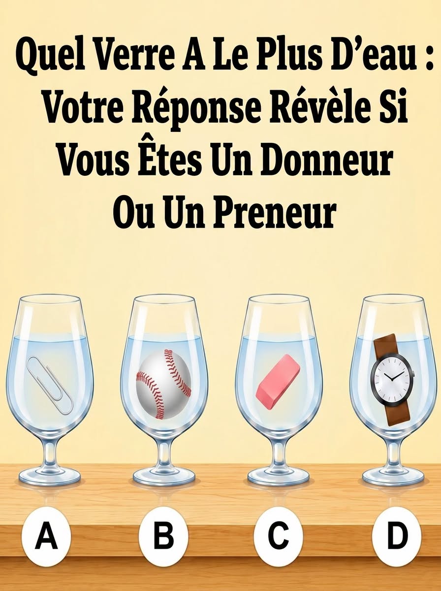 Quel verre contient le plus d'eau… Ce simple puzzle piège des milliers de personnes Découvrez la réponse dans les commentaires