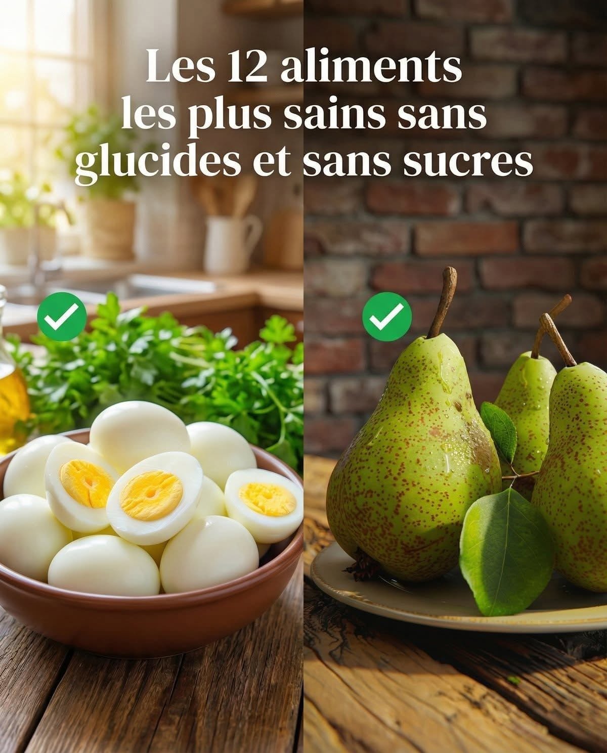 Les 12 aliments les plus sains sans glucides et sans sucres (lien en commentaire)