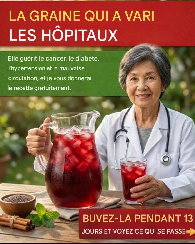 La graine qui a vidé les hôpitaux car elle guérit le cancer, le diabète, l'hypertension et les problèmes circulatoires. Je vais vous donner la recette d'un simple « OK ».