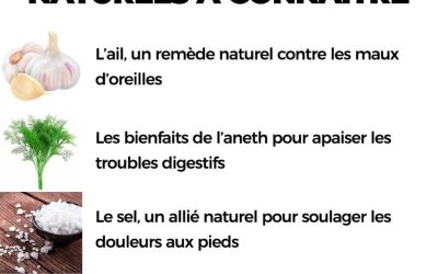 20 solutions naturelles pour soulager les douleurs du quotidien