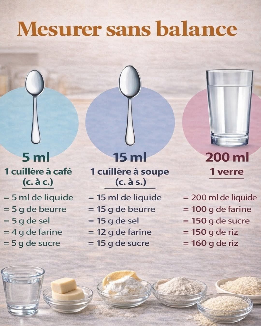 Vous n’avez pas de balance sous la main ? Pas de panique !